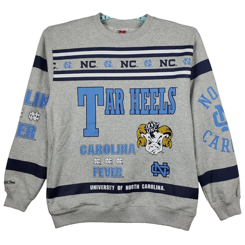 UNC‎ Tar Heels Mitchell & Ness NCAA Large Sweatshirt w/ Side Pockets Gray New